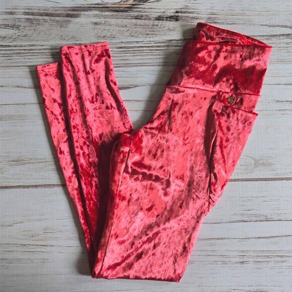 Fabletics High Waisted Crushed Velour Crossover Legging Sz M, New - Picture 1 of 5